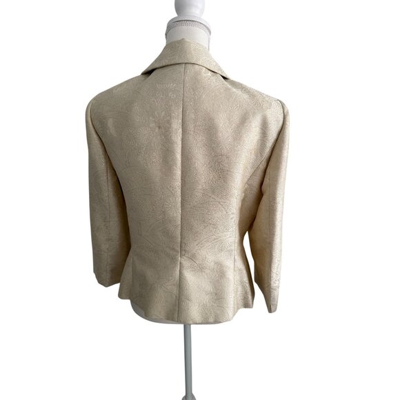 TAHARI Metallic Gold Threaded Blazer Jacket Size 12 - Picture 8 of 9